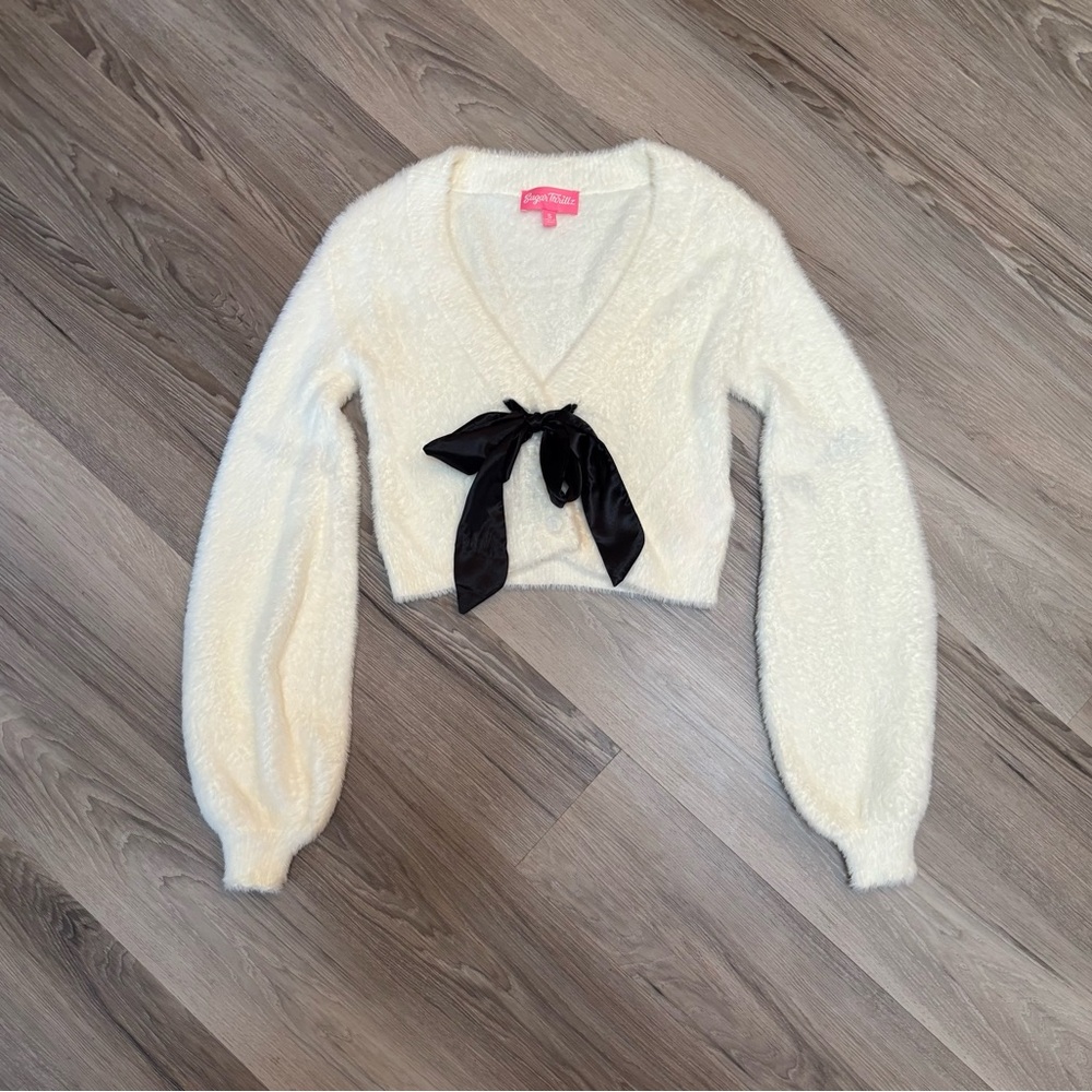 Sugar Thrillz Cream Fuzzy Sweater